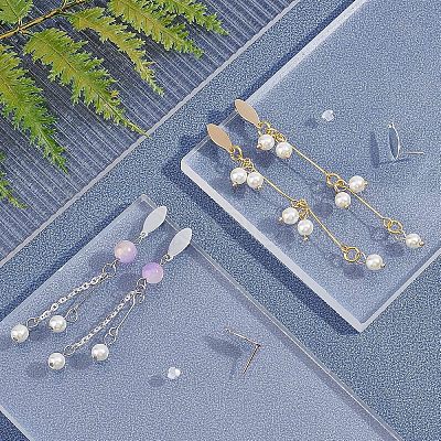 30Pcs 3 Colors 304 Stainless Steel Stud Earring Findings STAS-UN0017-99-1