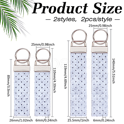 2 Bags Rectangle Felt Tab Blank Keychains KEYC-BC0001-25B-1