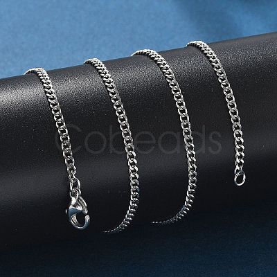 Non-Tarnish Unisex 304 Stainless Steel Curb Chain/Twisted Chain Necklaces STAS-D0002-34P-1