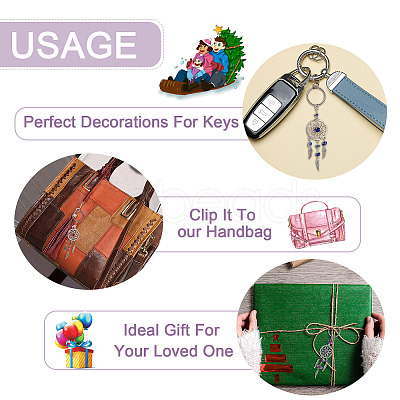 20Pcs 10 Style Natural Chip Gemstone Keychain KEYC-KS0001-05-1