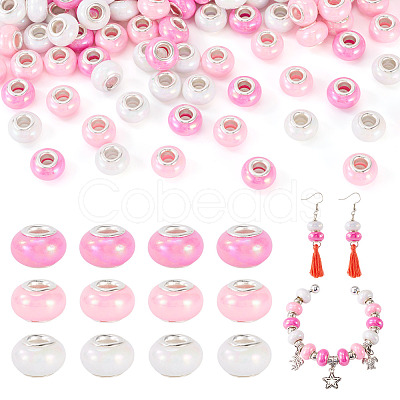 150Pcs Opaque Resin European Beads RESI-TA0004-61C-1
