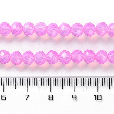 Baking Paint Transparent Glass Beads Strands DGLA-A034-J6MM-D05-1