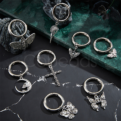 16Pcs 8 Style Cross/Butterfly/Moon Alloy Shoe Decoration HJEW-AB00624-1
