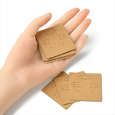 Kraft Paper Earring Display Cards with Hanging Hole EDIS-YW0001-04-1