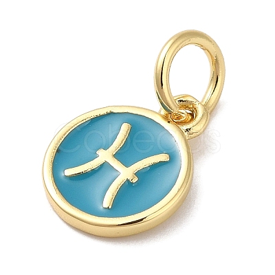 Real 18K Gold Plated Brass Enamel Charms KK-L216-001G-A05-1