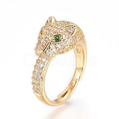 Adjustable Brass Finger Rings RJEW-G096-34G-1