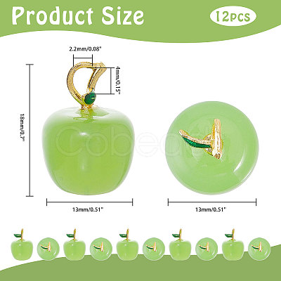 12Pcs Handmade Lampwork Pendants LAMP-CA0001-13A-1