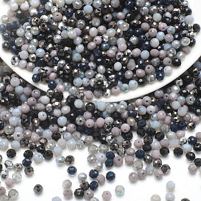 Electroplate Glass Beads GLAA-D020-01C-1