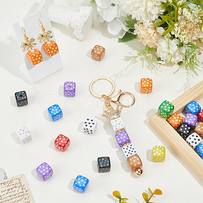 48Pcs Opaque Printed Acrylic Beads OACR-SC0002-92-1