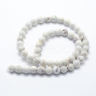 Natural Magnesite Beads Strands G-I199-27-4mm-1
