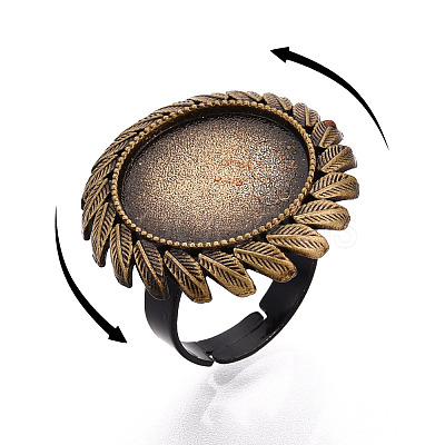 Adjustable Alloy & Iron Bezel Cup Ring Base with Rotatable Tray MAK-T012-11AB-1