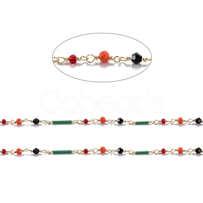 Brass Handmade Beaded Chains CHC-M021-19LG-1