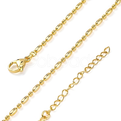 Rack Plating Brass Oval Link Chain Necklace NJEW-A035-06G-01-1