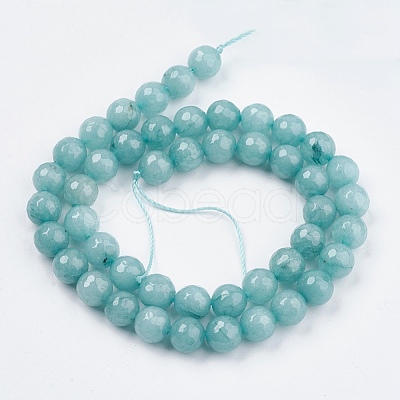 Natural White Jade Bead Strands X-G-R166-8mm-20-1