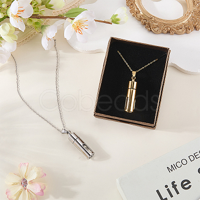 2Pcs 304 Stainless Steel Perfume Bottle Pendants DIY-WR0005-50-1
