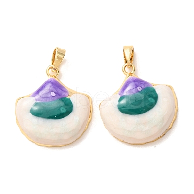 Brass Enamel Pendants KK-CBA8606-02G-1