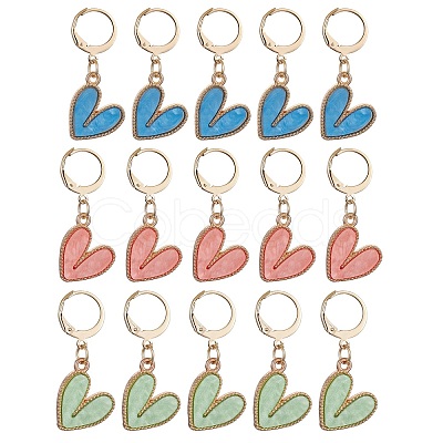 Heart Pendant Stitch Markers HJEW-JM01084-1