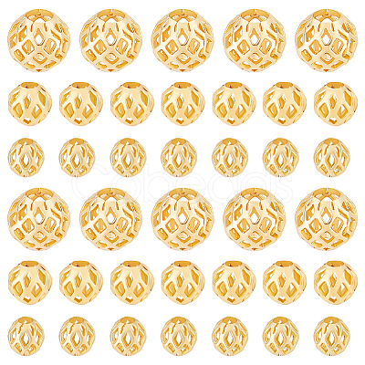60Pcs 3 Styles Brass Hollow Spacer Beads KK-PH0010-39-1