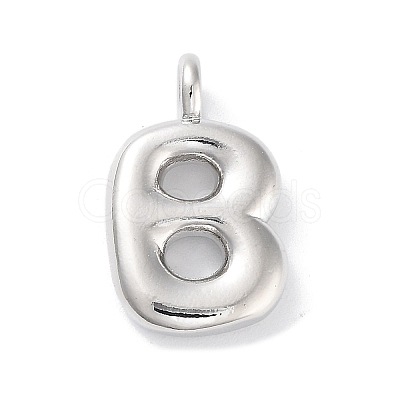 Rack Plating Brass Balloon Letter Pendants KK-C050-01P-B-1