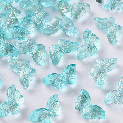 Transparent Spray Painted Glass Beads GLAA-S190-018A-04-1