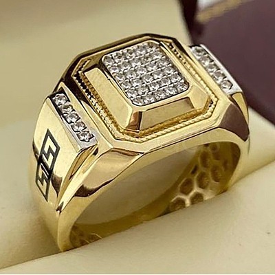 Square Alloy with Crystal Rhinestone Finger Rings FS-WG4A2D8-10-1