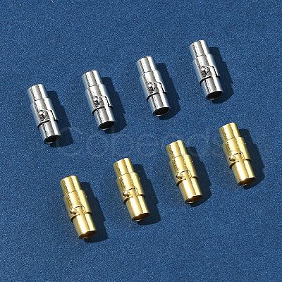 8 Sets 2 Colors Brass Locking Tube Magnetic Clasps KK-FS0001-61-1
