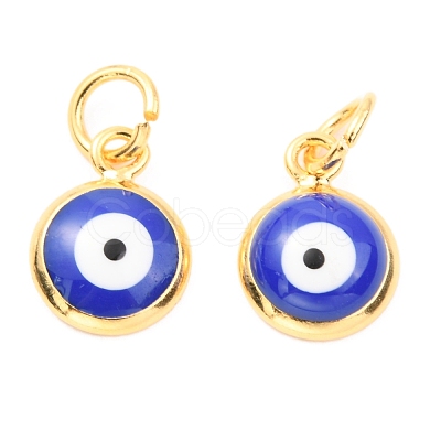 Brass Enamel Charms ZIRC-J025-71G-A-1