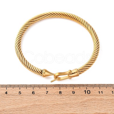 Twisted 304 Stainless Steel Bangles for Women BJEW-P352-01G-1