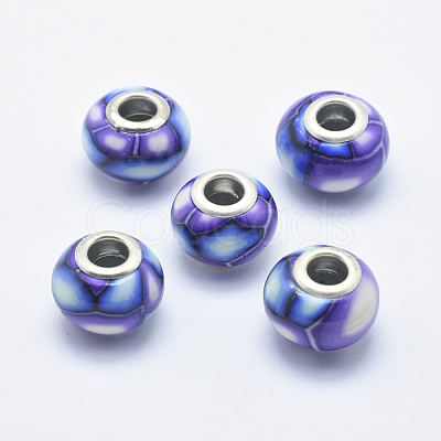 Handmade Polymer Clay European Beads CLAY-K002-C14-1
