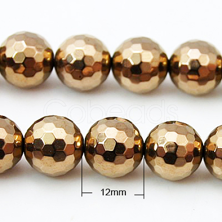 Non-magnetic Synthetic Hematite Beads Strands G-G092-12mm-1