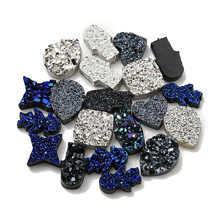 Imitation Druzy Gemstone Resin Beads RESI-X0001-42-1