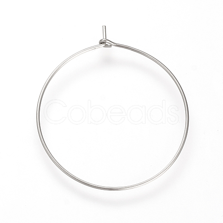Tarnish Resistant 304 Stainless Steel Hoop Earrings X-STAS-S066-14-1