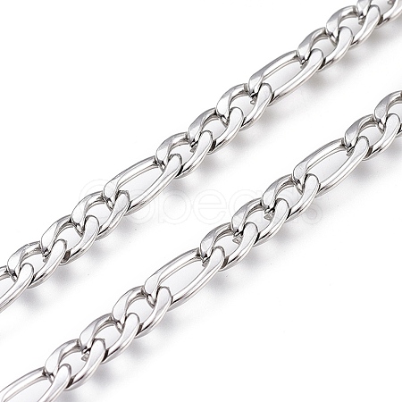 Tarnish Resistant 304 Stainless Steel Figaro Chain CHS-M003-12P-A-1