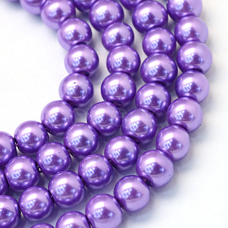 Baking Paint Pearlized Glass Pearl Round Bead Strands HY-Q003-12mm-27-1