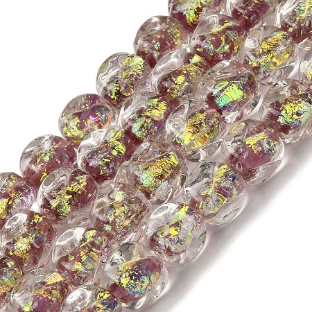 Handmade Foil Lampwork Beads Strands FOIL-C002-01I-1