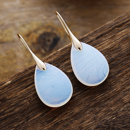 Teardrop Brass Dangle Earrings FS-WGF2982-15-1