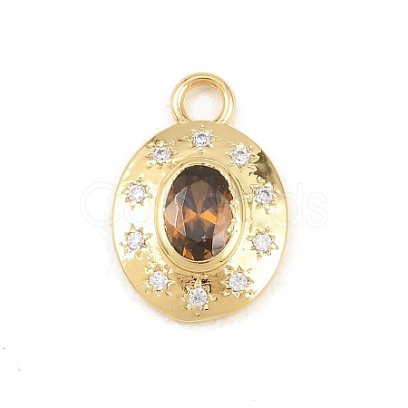 Brass Micro Pave Cubic Zirconia Pendants KK-Z151-16G-03-1