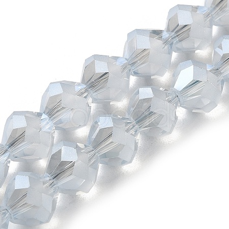 Electroplate Transparent Glass Beads Strands X-EGLA-I019-PL03-1