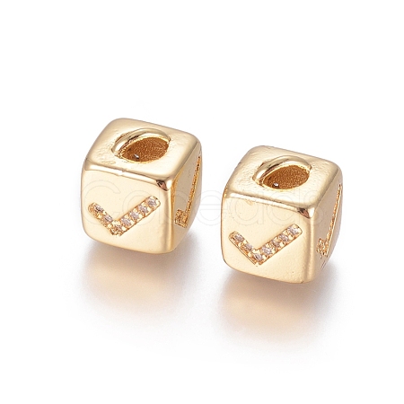 Brass Micro Pave Cubic Zirconia Beads ZIRC-G162-16G-11-1