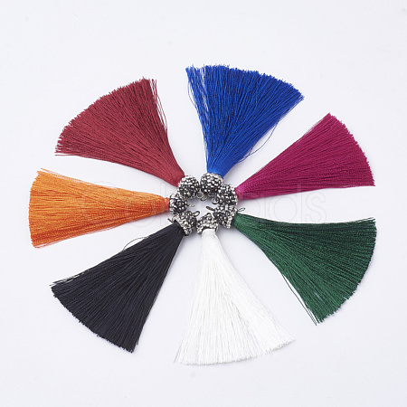 Polyester Tassel Pendant Decoration AJEW-S062-M-1