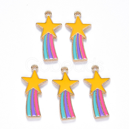 Alloy Enamel Comet Star Pendants ENAM-N054-010A-1