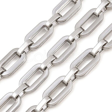 201 Stainless Steel Oval Link Chains CHS-H118-15P-1