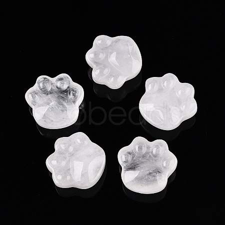 Natural Quartz Crystal Cat Paw Print Figurines DJEW-N003-03J-1