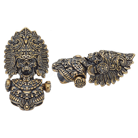 1Pc Tibetan Style Brass Shackle Clasps KK-NB0003-67A-1