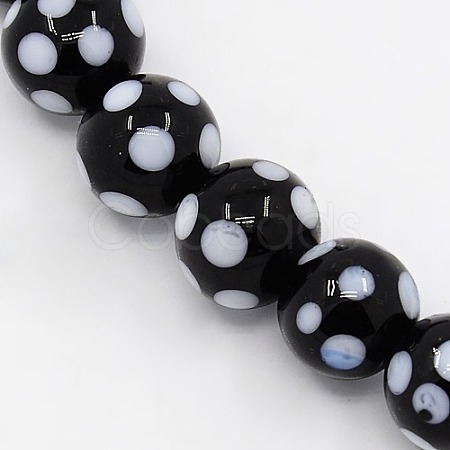 Handmade Lampwork Round Beads Strands LAMP-L007-10mm-01-1