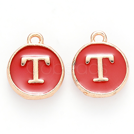 Golden Plated Alloy Enamel Charms ENAM-S118-03T-1