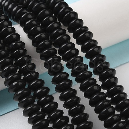 Natural Black Stone Beads Strands G-Z030-A21-01-1