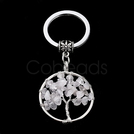Natural Quartz Crystal Keychain KEYC-E023-03G-1