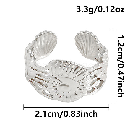 Ocean Animals 304 Stainless Steel Cuff Open Rings OU3325-5-1