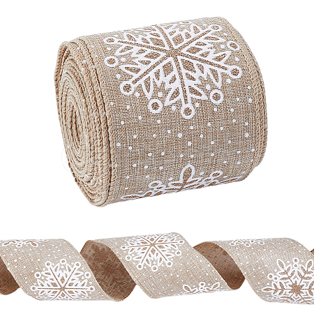 10 Yards Polyester Imitation Linen Ribbon OCOR-MA0001-75B-1
